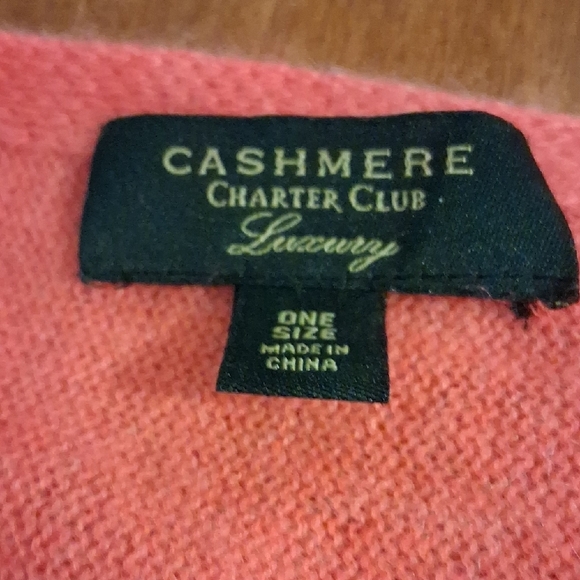 Charter Club Fuchsia Ovr Cashmere Luxury Shawl - Picture 4 of 5